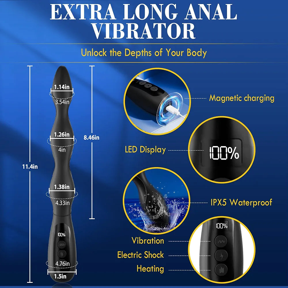 Advanced Multi-Mode Prostate Massager with Heating, Vibration, and Electric Stimulation
