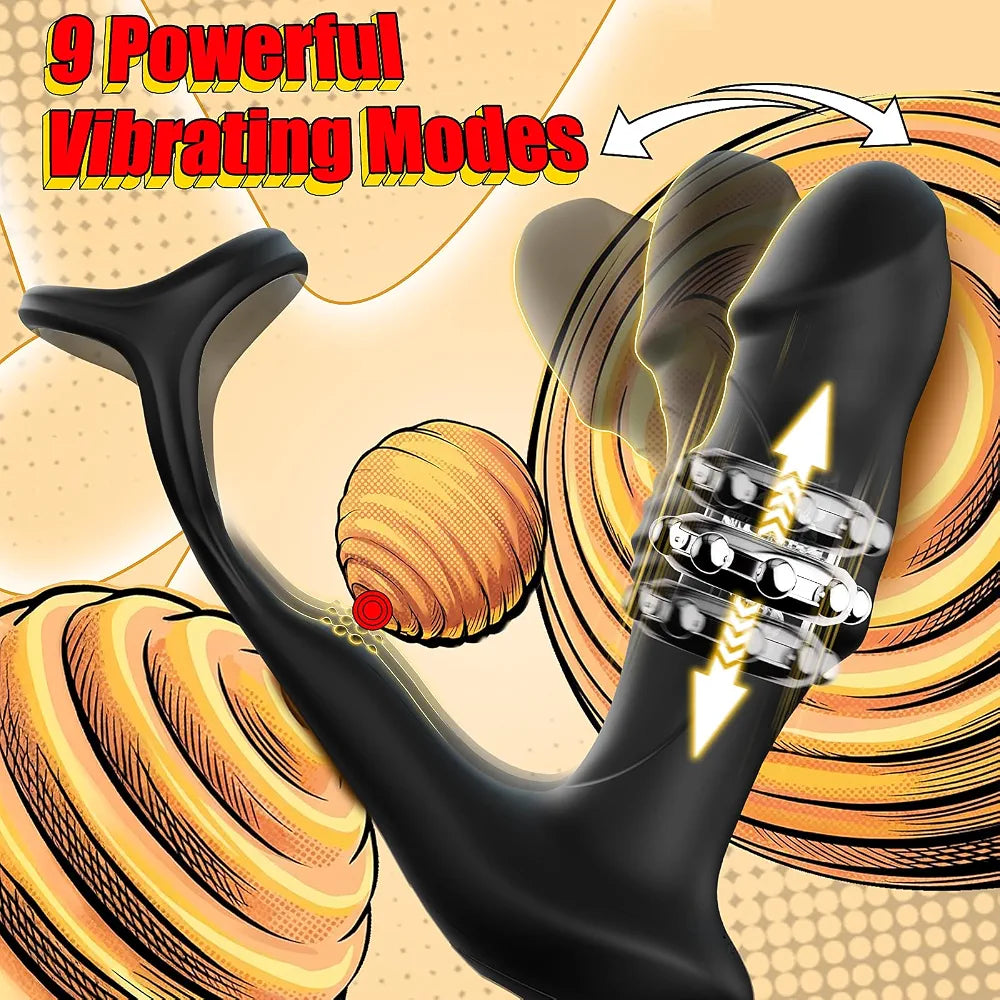 BEISAR 360-Degree Rotating & Vibrating Tentacle Prostate Massager with 9 Vibration Modes