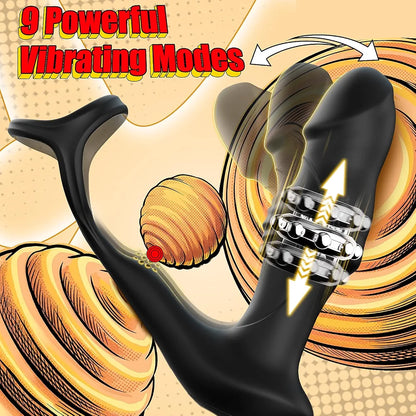 BEISAR 360-Degree Rotating & Vibrating Tentacle Prostate Massager with 9 Vibration Modes
