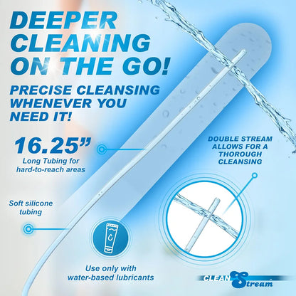 Cleanstream 500ml Reusable Enema Syringe with Flexible Tube and Tapered Tip for Anal Cleansing