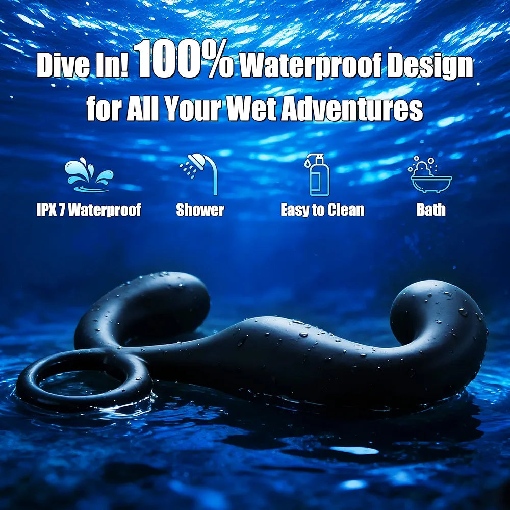 Dual-Motor Remote Controlled Prostate Massager with 9 Vibration Modes and Anal Beads