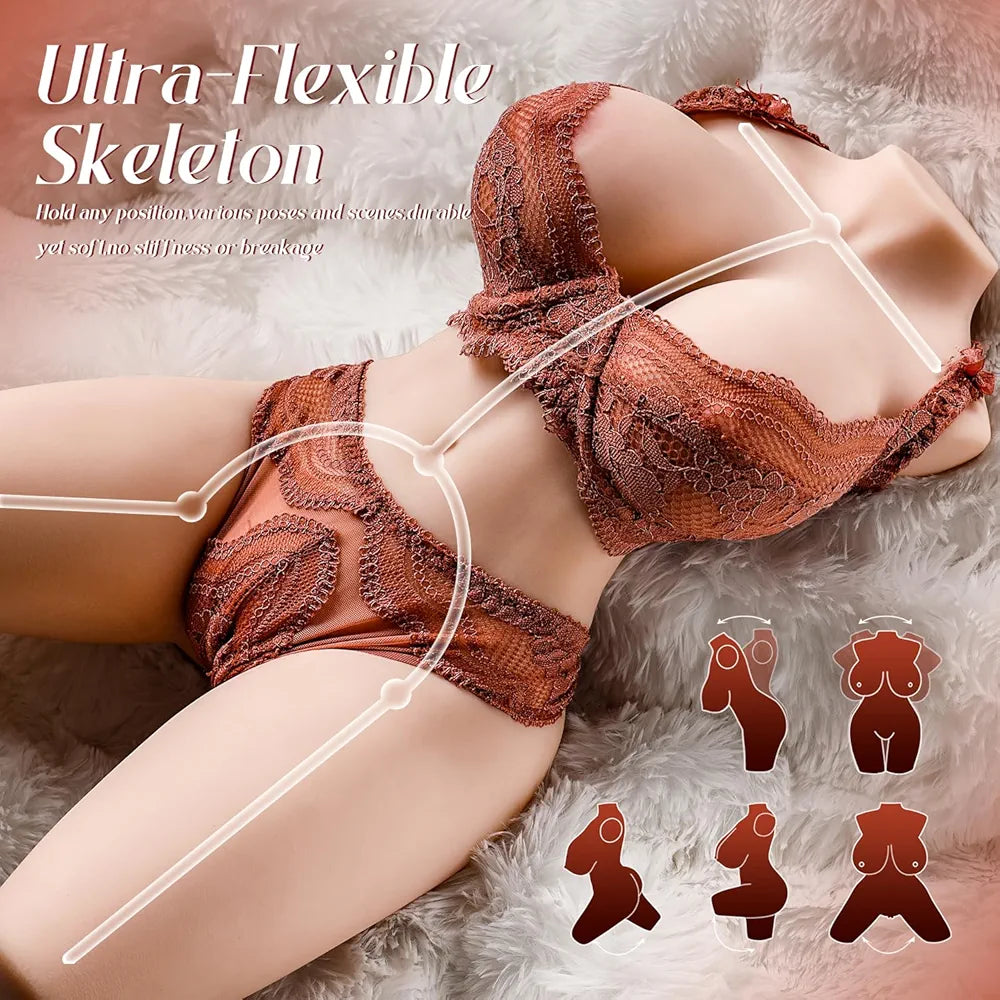 Sexpower 11LB Realistic 3-in-1 Female Torso Masturbator with Storage Bag and Cleaning Kit