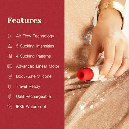 Lani Rose Clitoral Suction Vibrator - 9 Mode Waterproof Rechargeable Stimulator