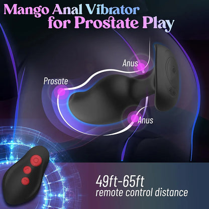 Leyuto Remote-Controlled Prostate Massager and Anal Vibrator with 8 Stimulation Modes
