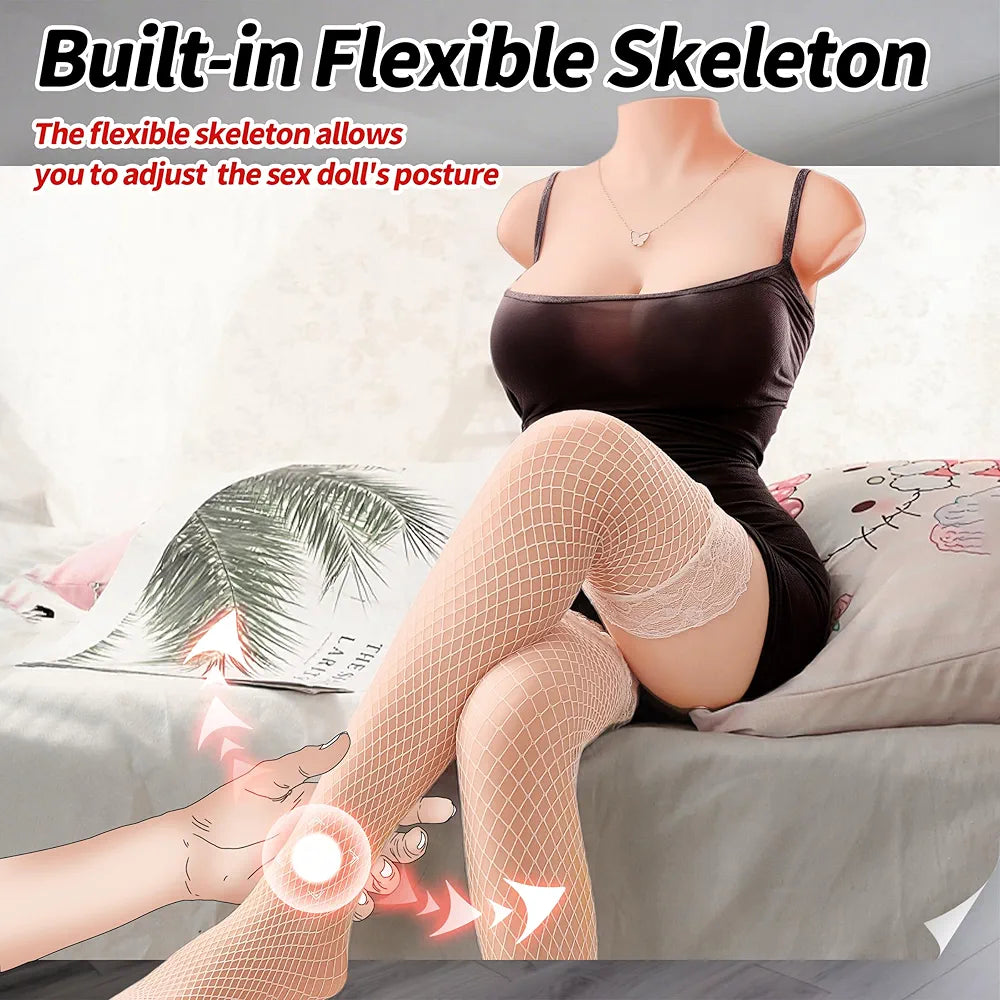11LB Realistic Life-Size Male Masturbator Torso with Flexible Legs and Detailed Anatomical Features