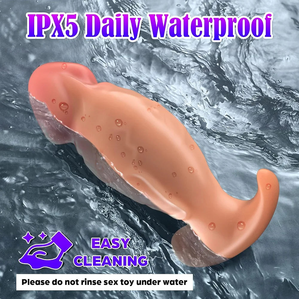 Mtsige App-Controlled Rotating & Vibrating Silicone Anal Plug with 10 Vibration Modes