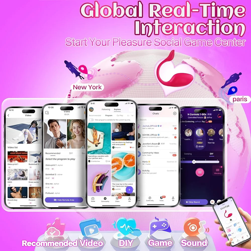 Rechargeable App-Controlled Wearable Vibrating Panty Dildo with 9 Modes for Couples