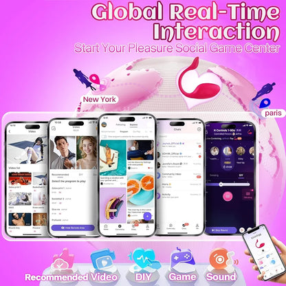 Rechargeable App-Controlled Wearable Vibrating Panty Dildo with 9 Modes for Couples