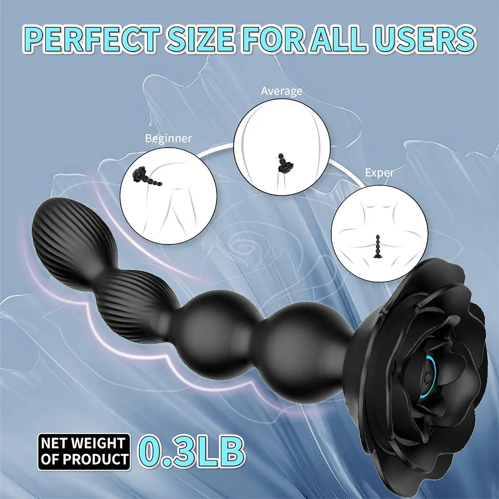 Premium Silicone Remote-Controlled Vibrating Anal Plug with 10 Rotation Modes