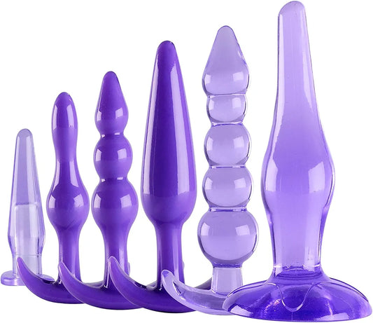6-Piece Silicone Anal Training Set for Beginners with Prostate Massager