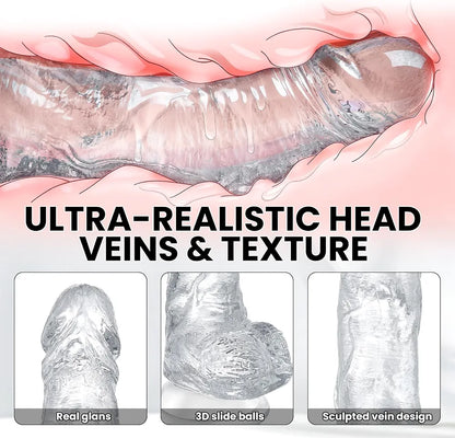 Realistic 5.1" Soft Silicone Curved Dildo with Strong Suction Cup for G-Spot Stimulation