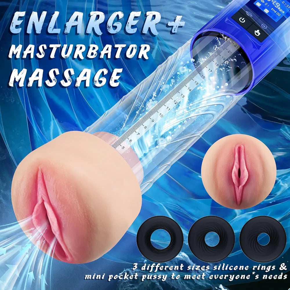 Electric Vacuum Penis Enlargement Pump with 6 Suction Levels and 4 Training Modes