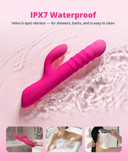 Velvo App-Controlled Rabbit Vibrator with Rotating Beads and Dual-Stimulation