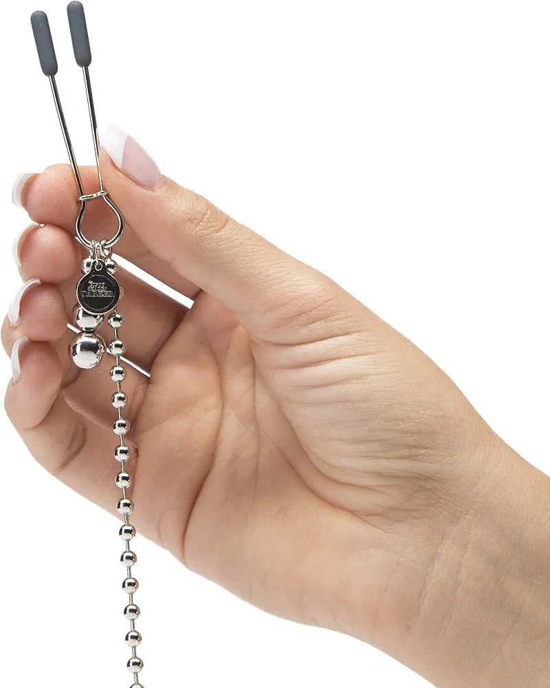 Weighted Silicone-Tipped Nipple Clamps with Connecting Chain and Storage Pouch