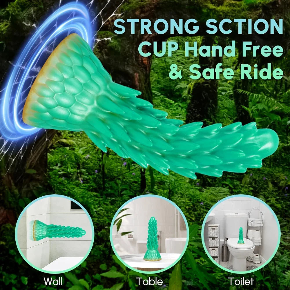 7.7-Inch Realistic Dragon Fantasy Dildo with Suction Cup - Silicone Anal Sex Toy for Men and Women
