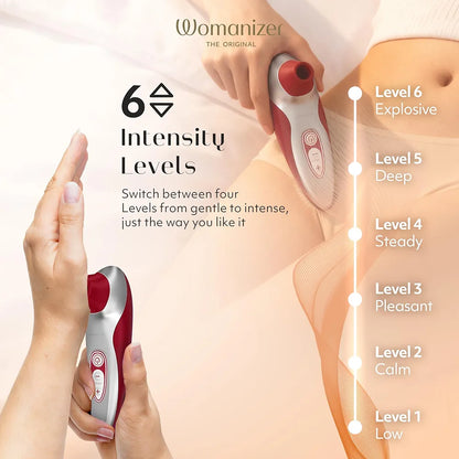 Womanizer Pro40 Clitoral Suction Stimulator with 6 Intensity Levels - Red