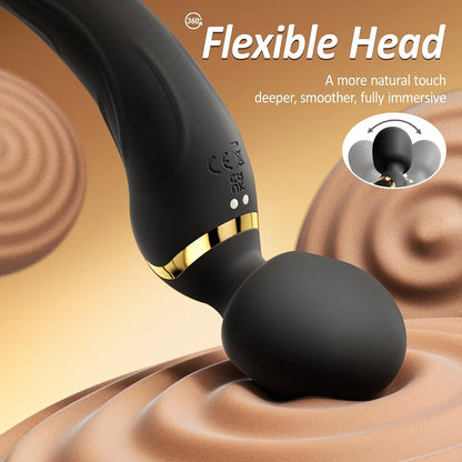 Premium Rechargeable Waterproof Wand Massager with 9 Vibration Modes for Targeted Stimulation