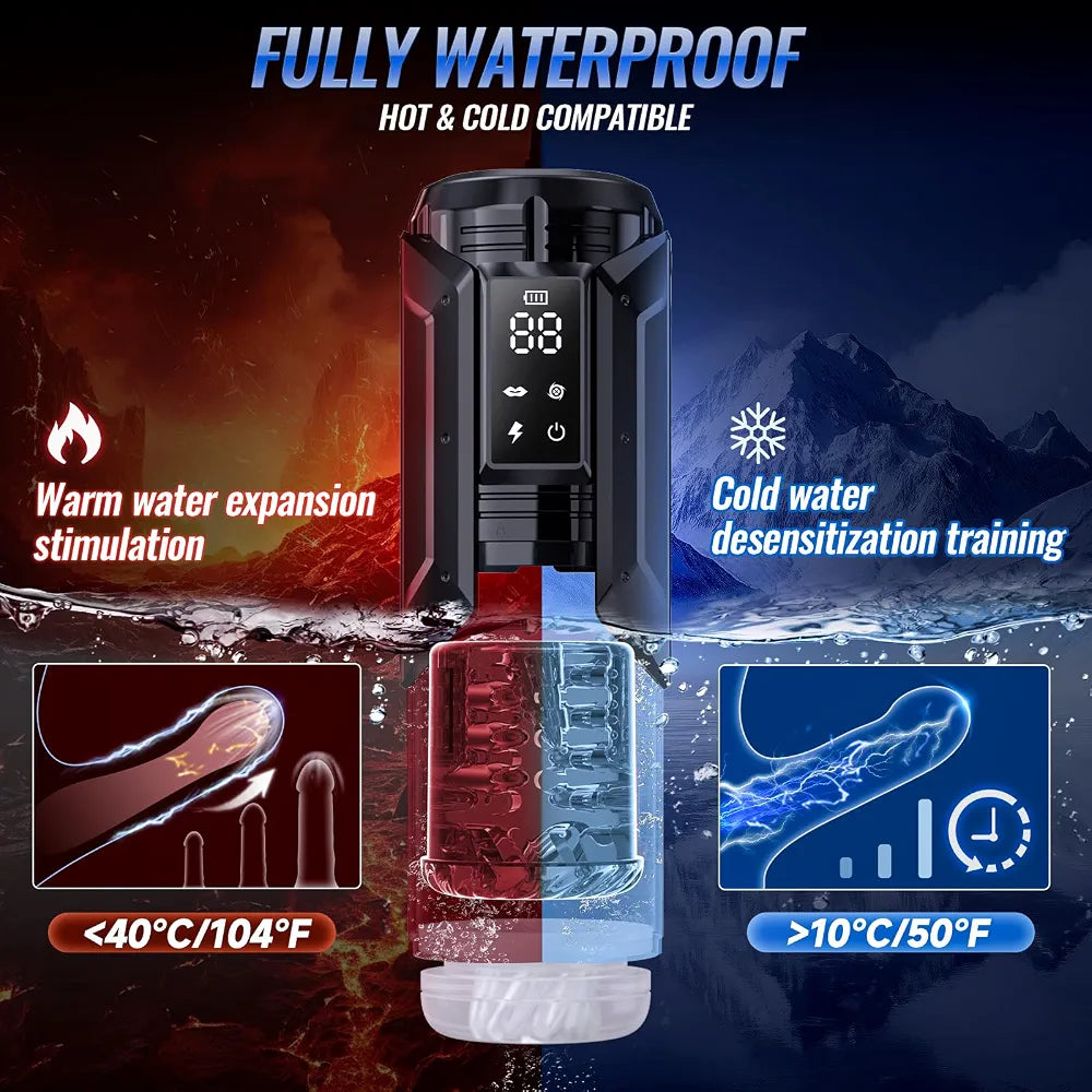 EINSEO AI-Sync Waterproof Male Masturbator with Phone Holder, 7 Sucking & 7 Thrusting Modes, and Suction Base