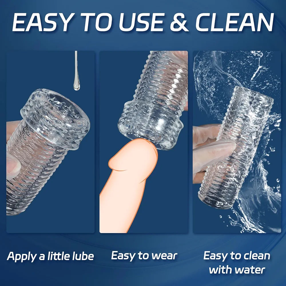 X-pidany Trim-to-Fit Girth Enhancing Penis Sleeve - Reusable Textured Cock Extender for Delay and Erection Support