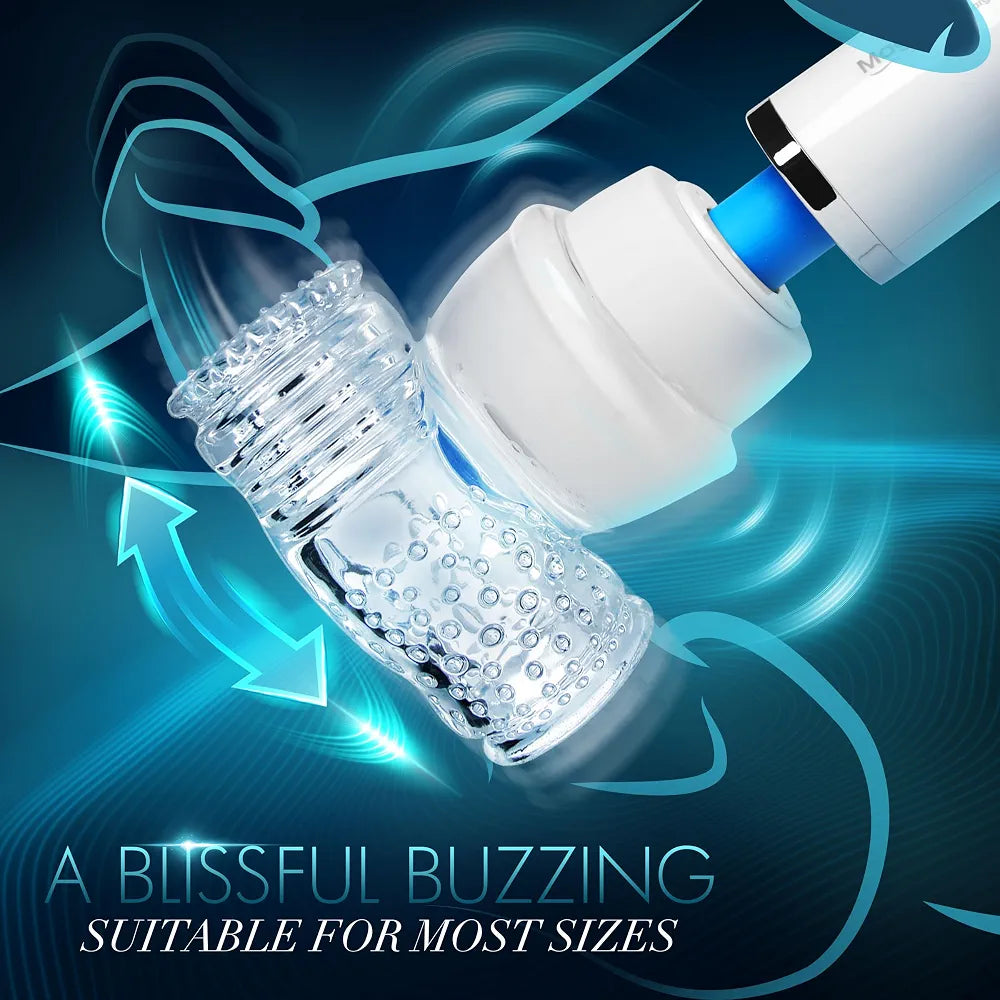 Hummingbird Male Masturbator Sleeve Attachment for Magic Wand Massagers - Soft Textured TPR