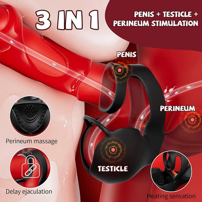 KUSHOR Smart App-Controlled Vibrating & Heating Penis Ring for Enhanced Performance