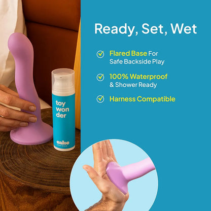 Hello Cake Pretty Big Dil: 6.6-inch Curvy Wavy Silicone G-Spot and P-Spot Dildo with Suction Base