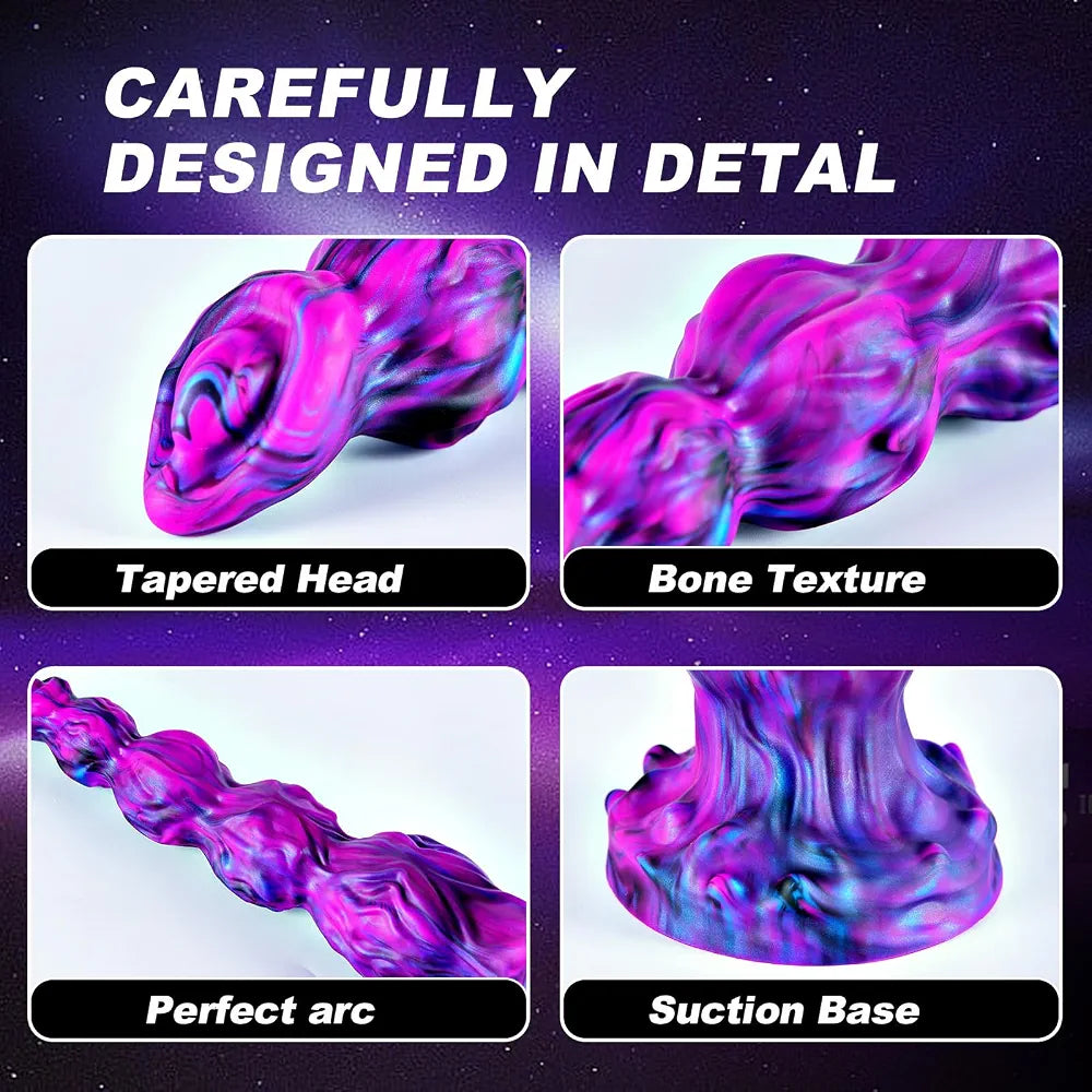 13-Inch Realistic Fantasy Dragon Dildo with 4 Dog Knots and Suction Cup Base