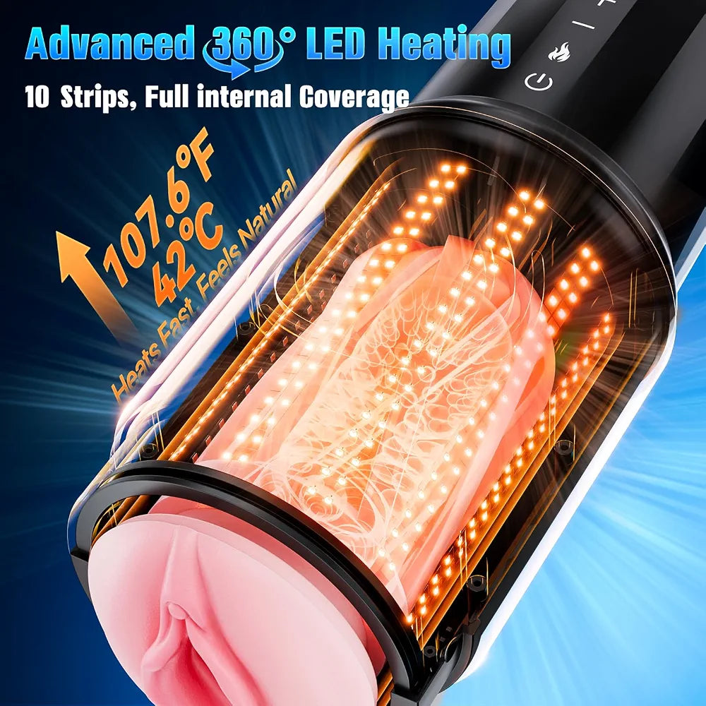 EINSEO AI-Powered App-Controlled Male Masturbator with 360° Heating, 5-Speed Thrusting, and Brushless Motor