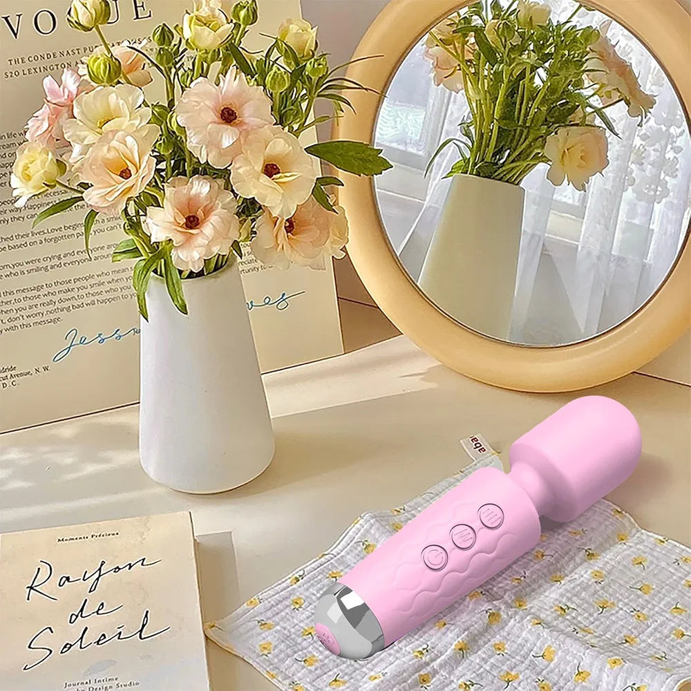 Compact Rechargeable Electric Personal Massager for Targeted Muscle Relief - Pink