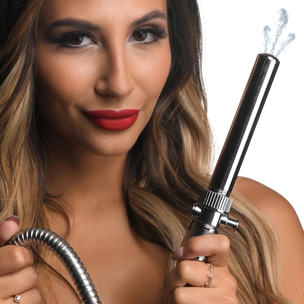CLEANSTREAM Stainless Steel Enema Nozzle with Push Valve - Rust-Free Colon Cleansing Attachment for Standard Hoses