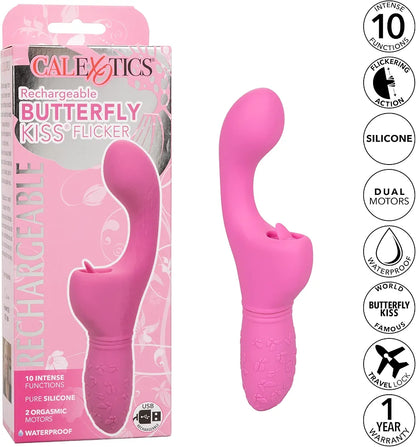 CalExotics Rechargeable Butterfly Kiss Flicker Vibrator - Pink