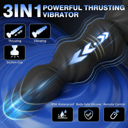 Remote-Controlled Vibrating Prostate Massager and Butt Plug for Couples