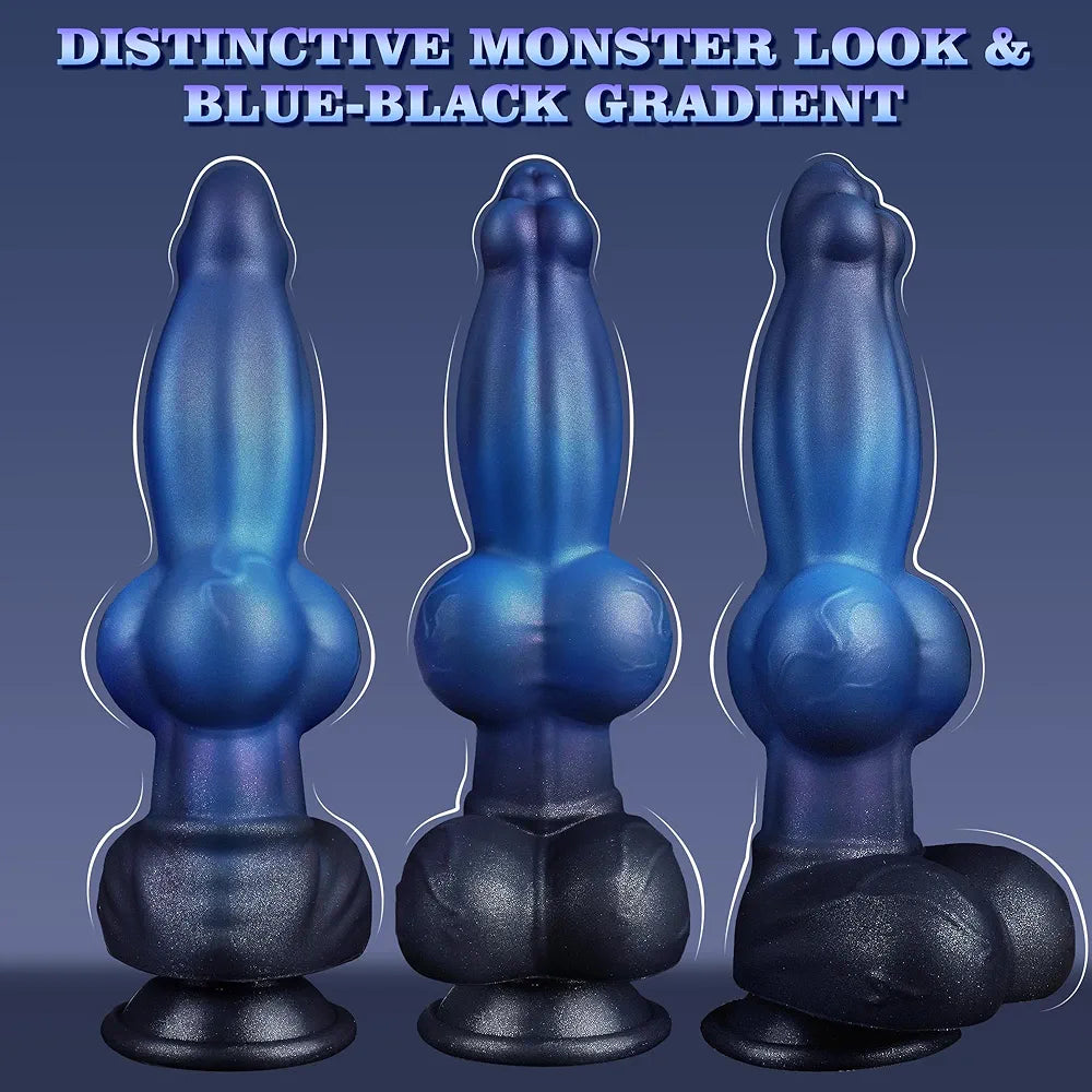 9.6" Monster Fantasy Knot Dildo with Suction Cup - Realistic Dragon, Horse, and Wolf Hybrid Design