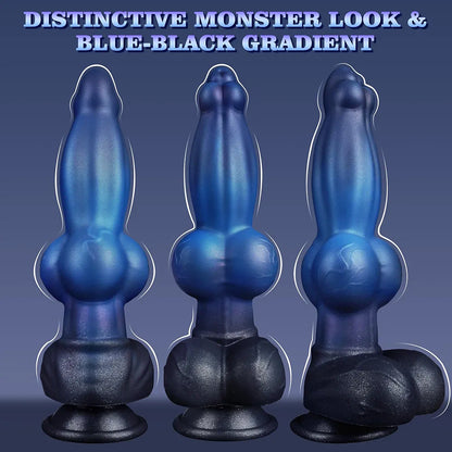 9.6" Monster Fantasy Knot Dildo with Suction Cup - Realistic Dragon, Horse, and Wolf Hybrid Design