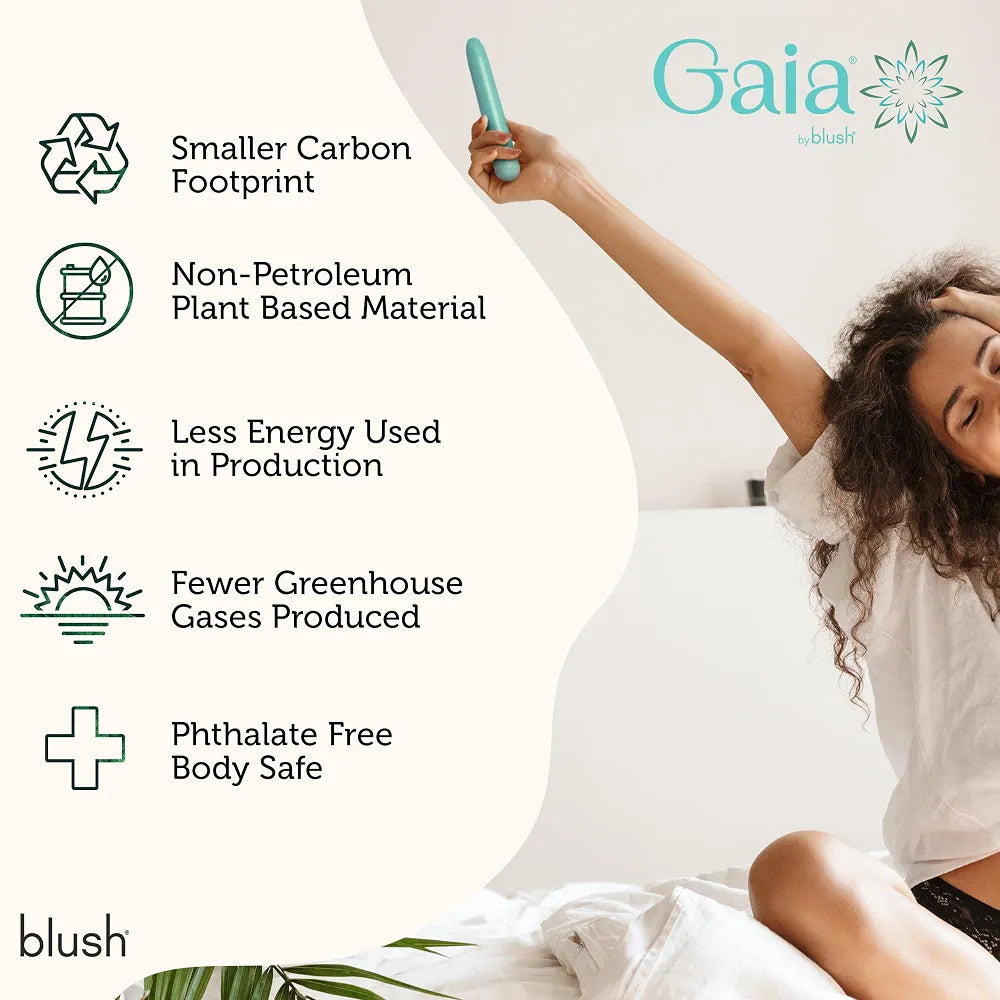 Gaia Eco-Friendly 7-Inch Multispeed Personal Massager - Sustainable Plant-Based Vibrator for Couples and Individuals