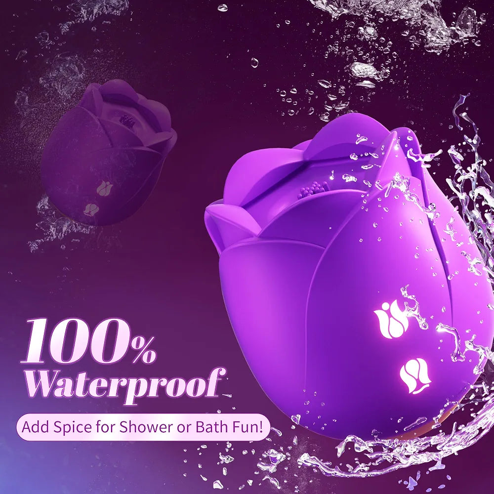Rose-Shaped Clitoral Suction Vibrator with 5 Intensity Modes for Targeted Stimulation