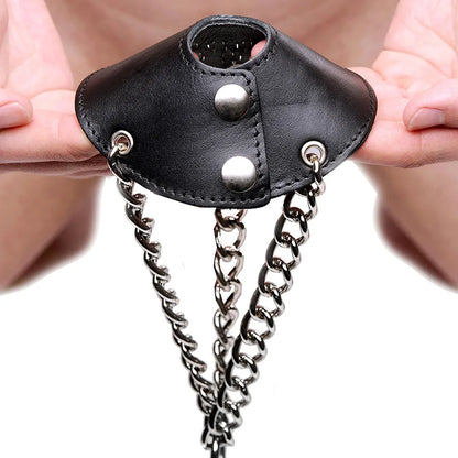Premium Spiked Leather Ball Stretcher for Enhanced Sensation