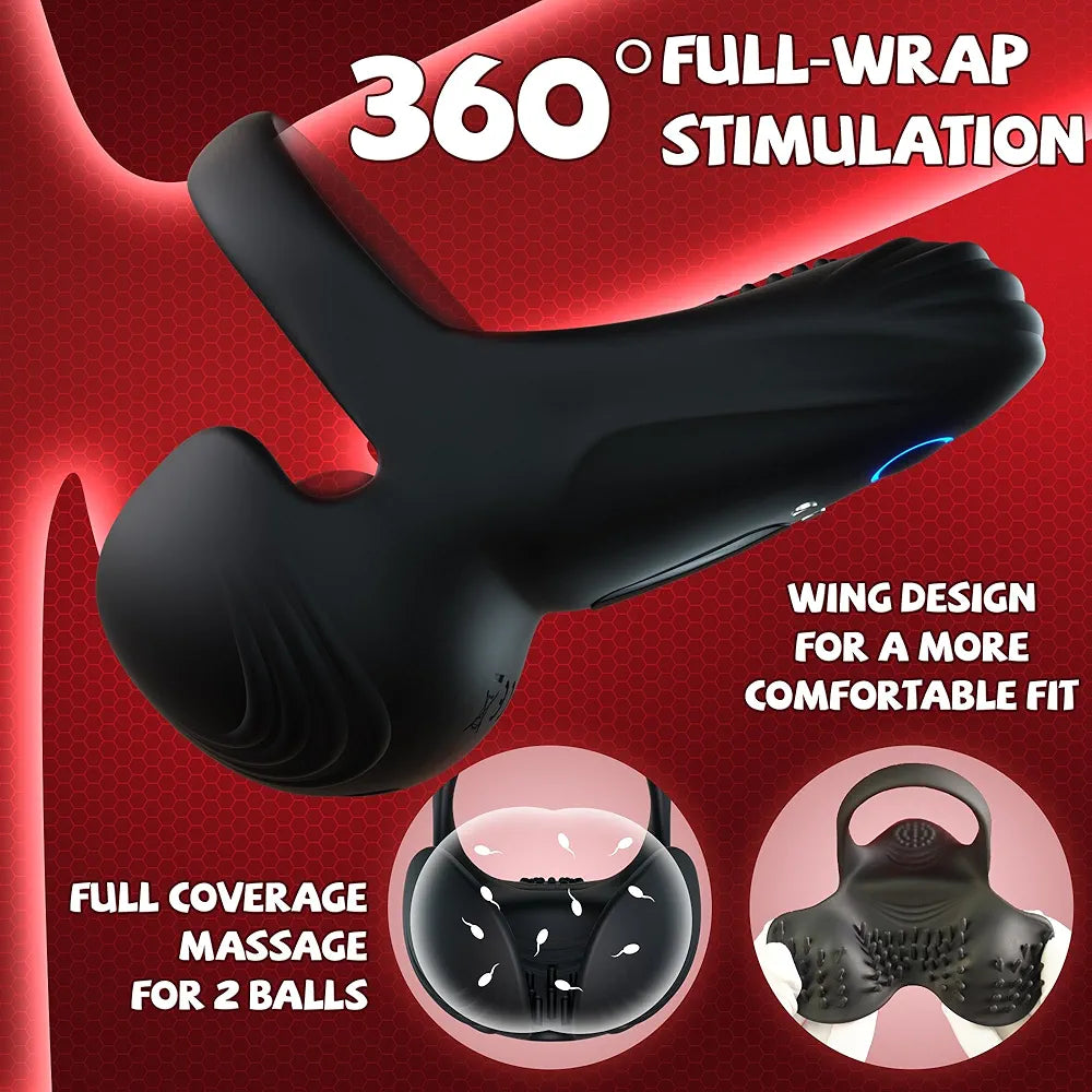 Bluetooth App-Controlled Vibrating Penis Ring with 10 Vibration Modes for Enhanced Male Stimulation