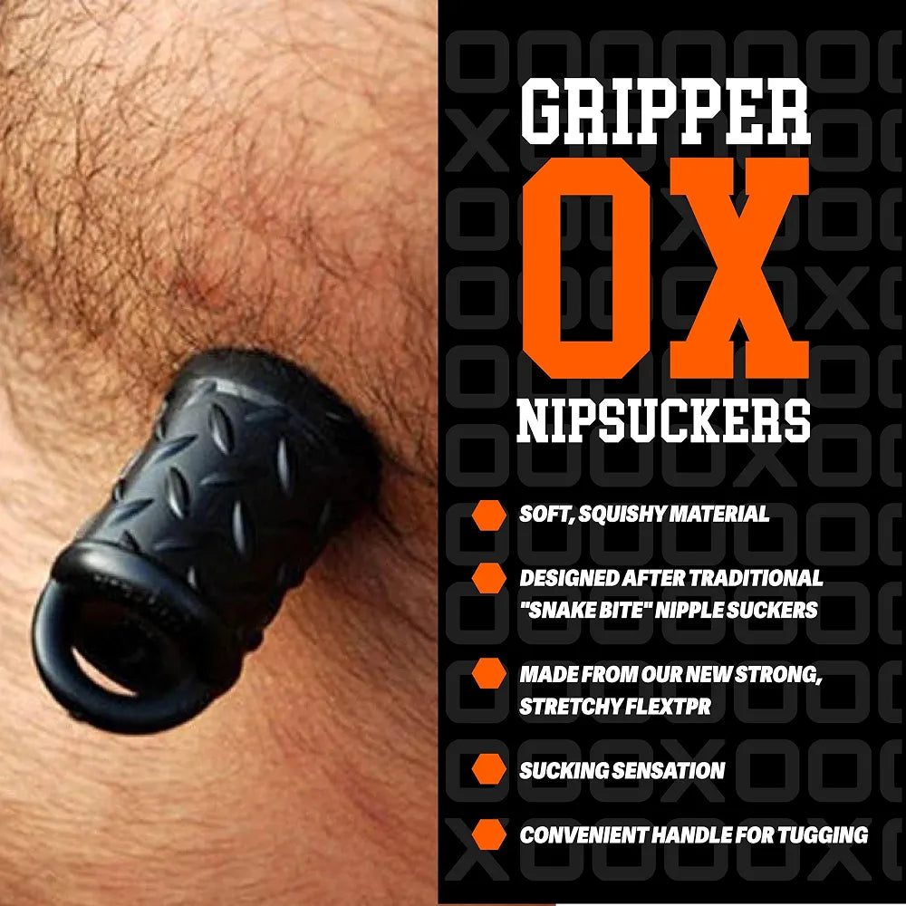 Oxballs FLEXtpr Vacuum Nipple Suction Cups with Tug Handles - Clear