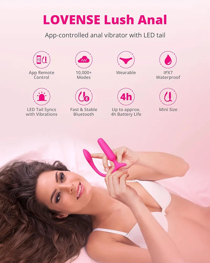 Lush 3 App-Controlled Waterproof Anal Vibrator with LED