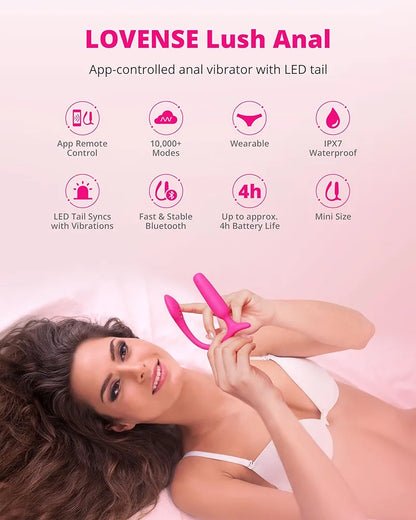 Lush 3 App-Controlled Waterproof Anal Vibrator with LED