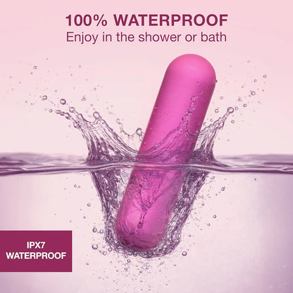 plusOne Mini Bullet Vibrator for Women - Waterproof Silicone Personal Massager, Pink