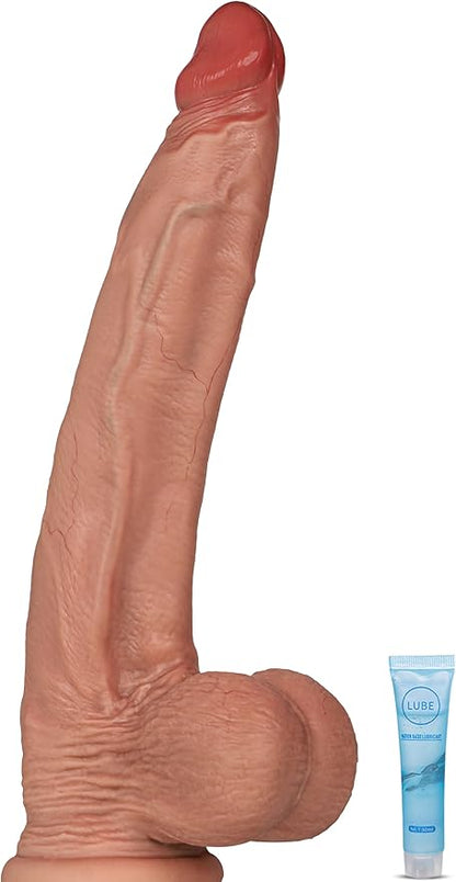 11.2" Realistic Dual-Density Silicone Dildo with 2.9" Diameter and Strong Suction Cup