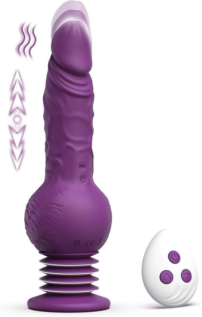 Tracy's Dog 9.29" Realistic Silicone Strap-On Dildo Vibrator with 10 Vibration and 3 Bouncing Modes for Anal Stimulation