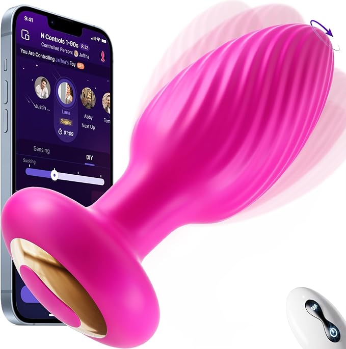 App-Controlled 360° Rotating Prostate Massager with 9 Vibration Modes and Remote