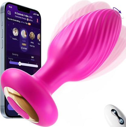 App-Controlled 360° Rotating Prostate Massager with 9 Vibration Modes and Remote