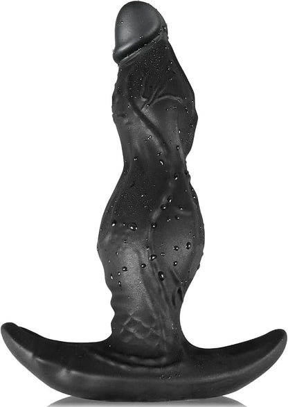 Ergonomic Silicone Curved Anal Plug and Prostate Massager - 6.14 Inch Black