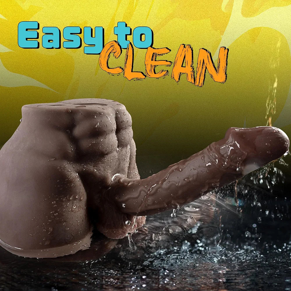 6LB Portable Realistic Male Sex Doll with Flexible Dildo and Dual-Entry Masturbation Features