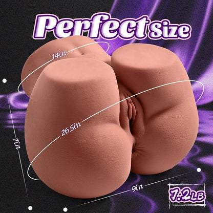 Realistic 7.3LB Male Masturbator with Detailed Vagina and Anal Channels
