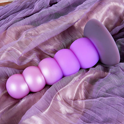 Silicone Realistic Anal Beads with Suction Cup - Flexible Prostate and G-Spot Stimulator